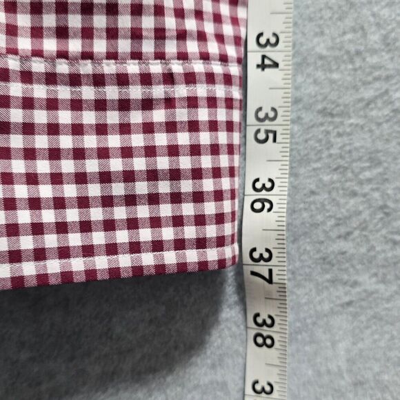 Untuckit Long Sleeve Button Up Shirt Mens XL Red White Check Gingham - Picture 10 of 10